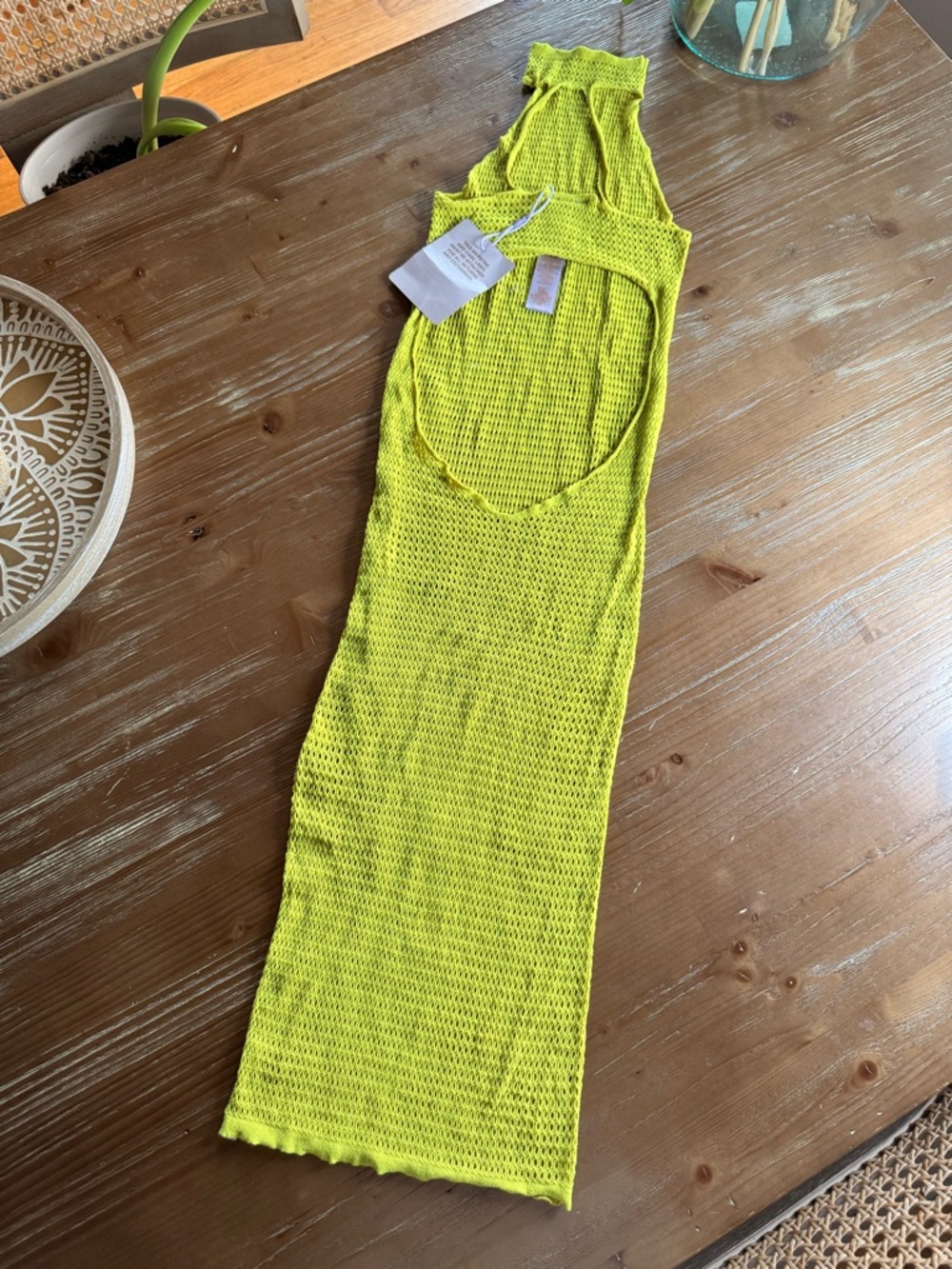 Savage X Fenty Neon Yellow Crochet Swim Coverup